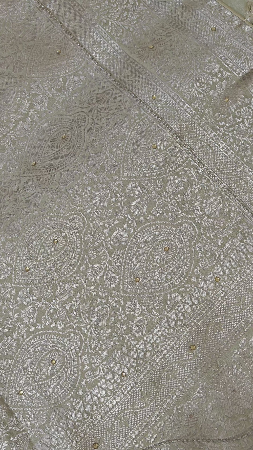 Creme Butter Crepe Handwork Saree