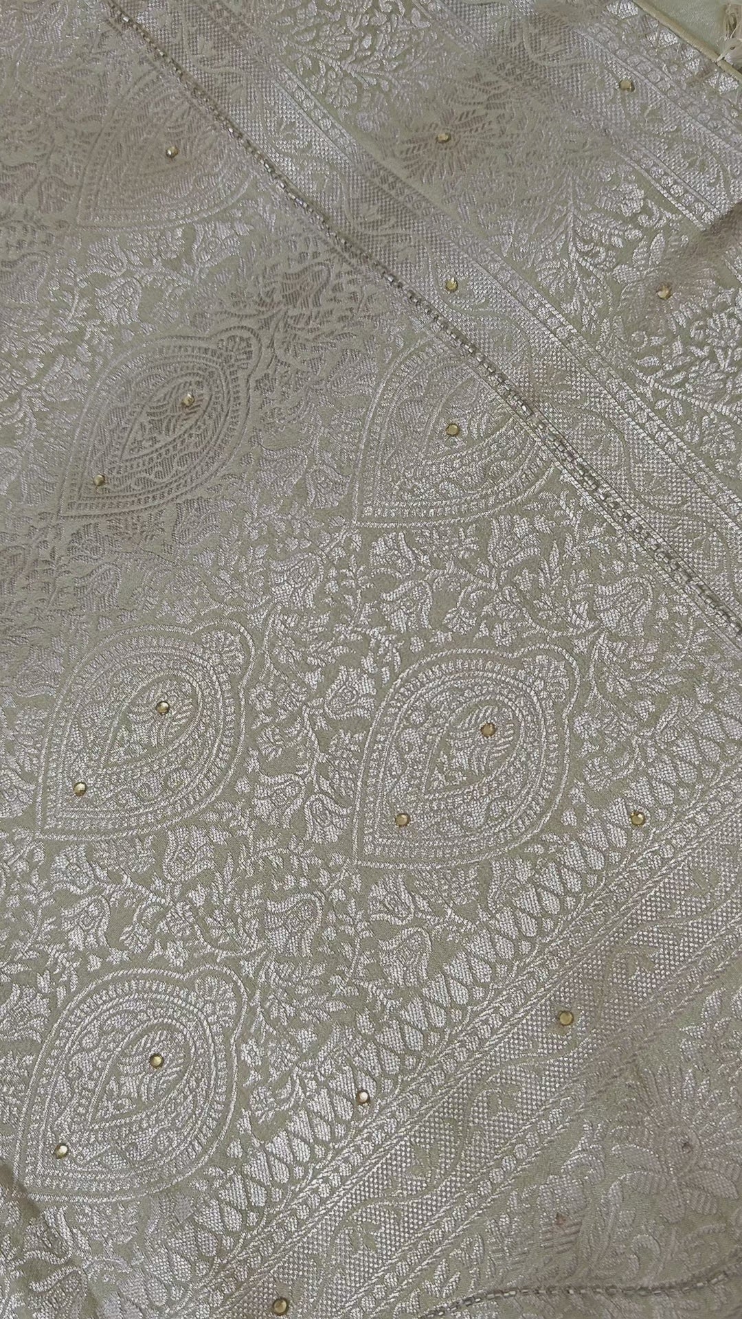 Elegant Cream Butter Crepe Saree with All-Over Handwork Detailing