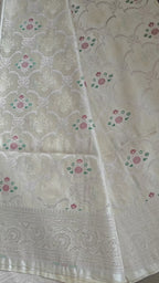 Pastel Katan Silk Tanchoi Saree with Zari Meenakari