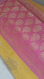 Yellow Organza Saree with Booti zari Work