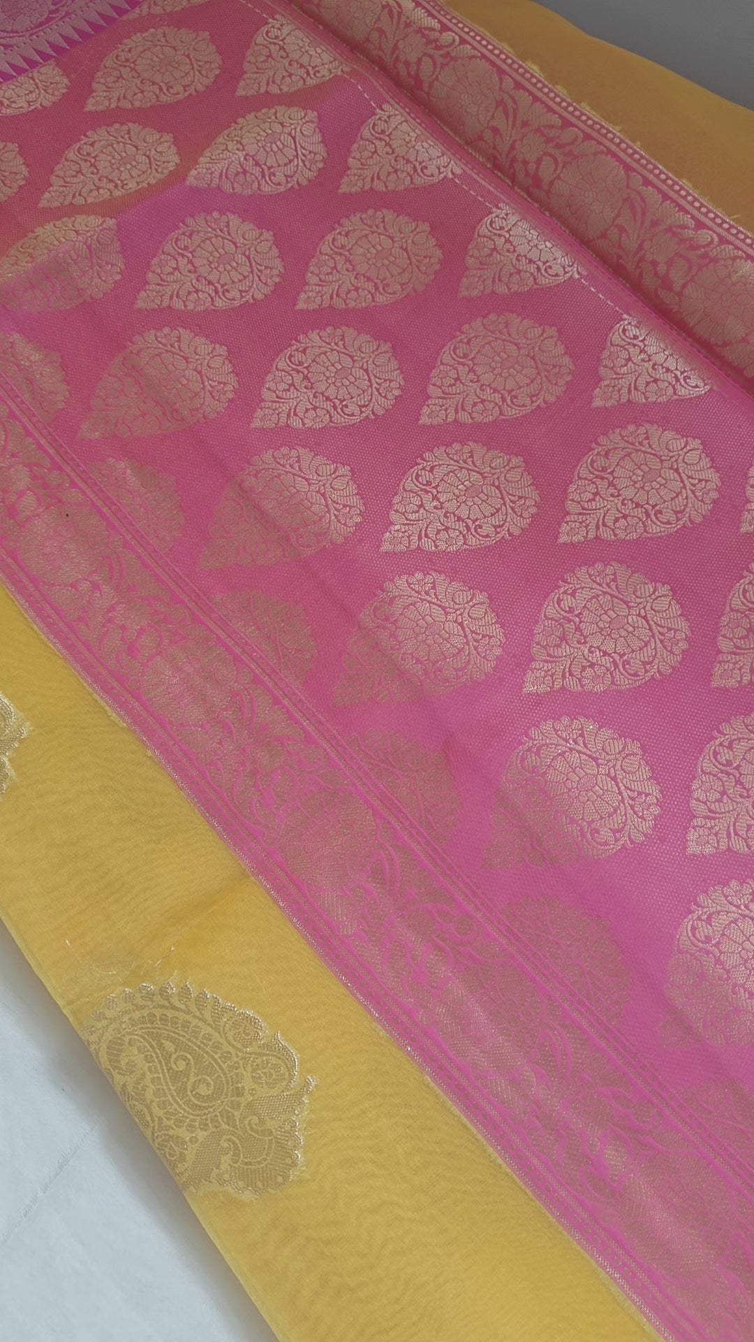 Yellow Organza Saree with Booti zari Work