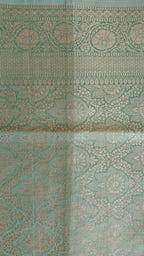 Elegant sea green Shimmer Tissue Saree with Meenakari Floral Work