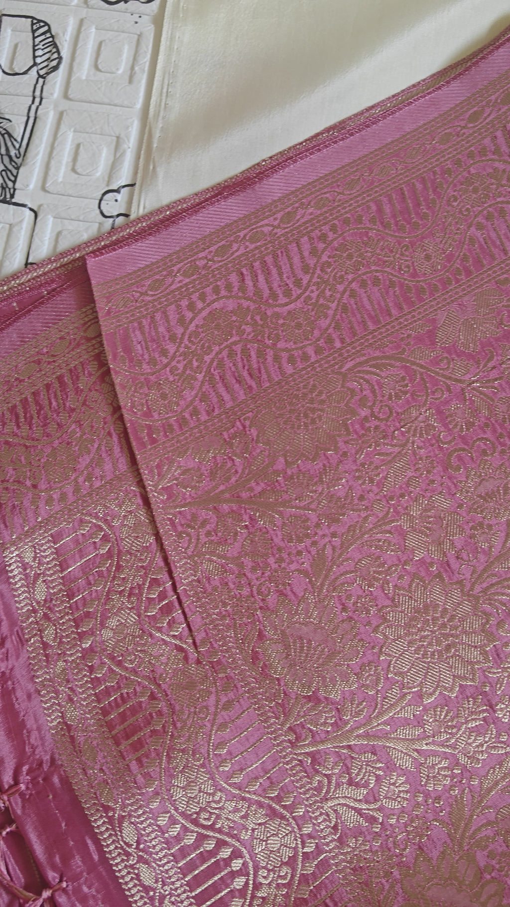 Baby Pink Designer Saree with All-Over Designs & Stunning Pallu