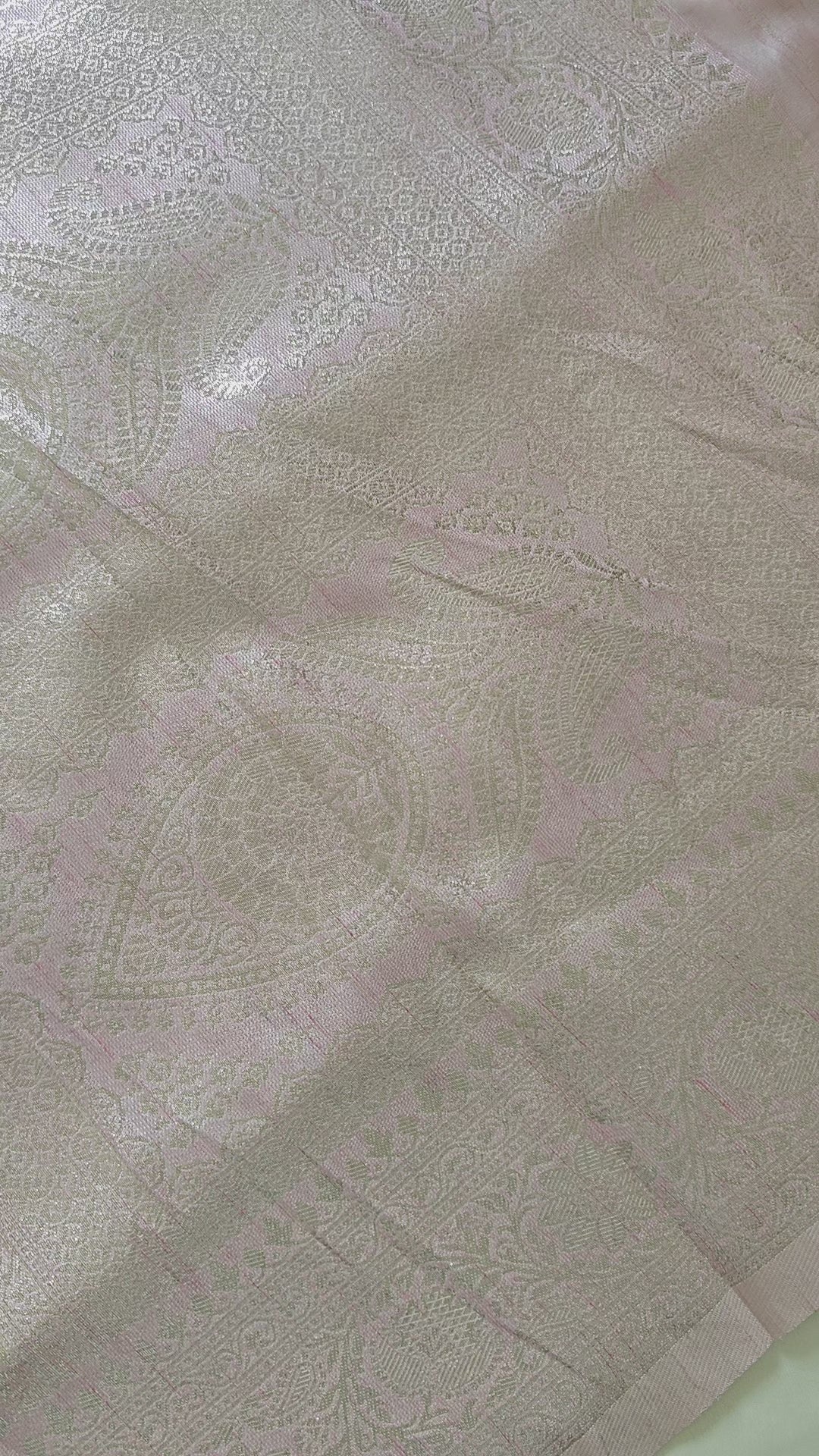 Pink Banarasi Zari Booti Silk