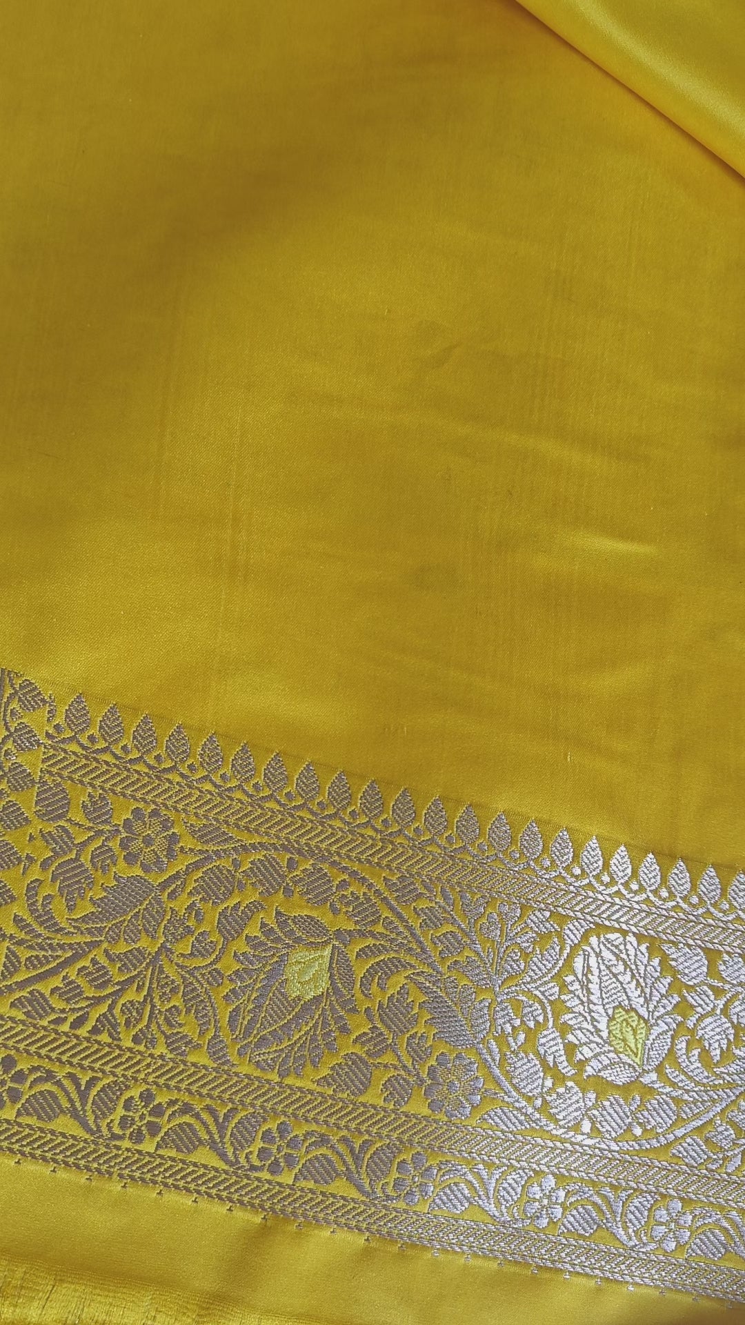 Yellow Mashru Katan Tanchoi Banarasi Saree