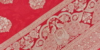 Red Tanchoi Saree with Big Booti Zari Work & Rich Pallu